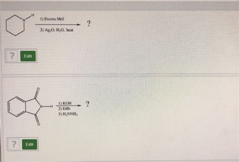 Solved 1 Excess Mel 2 Ag0 H0 Heat Edit Edit 1 КОН
