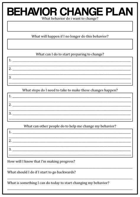 Motivational Worksheets For Change Free Pdf At Worksheeto