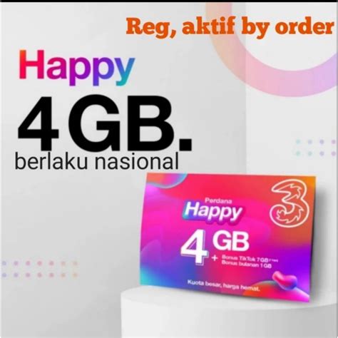 Jual PERDANA KUOTA TRI 4 GB NASIONAL SIAP P4K4I Shopee Indonesia