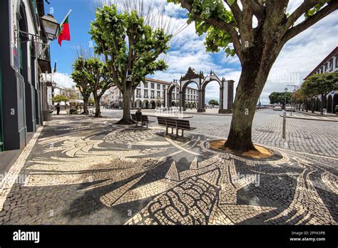 Portugal Azores Sao Miguel Island Ponta Delgada Church Igreja