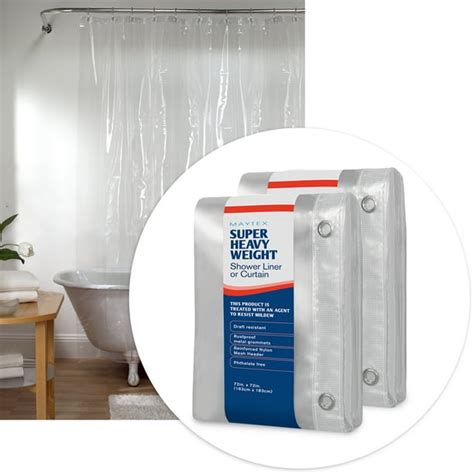 2 Pack Maytex Super Heavyweight Premium 10 Gauge Shower Curtain Or