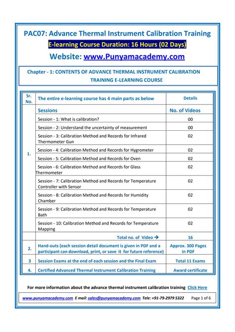 Online Thermal Instrument Calibration Advanced Training Course By