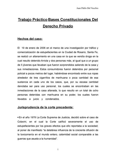 Tp de Bases Constitucionales Del Derecho Privado Trabajo Práctico