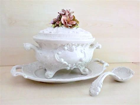 Antique Bassano ceramic soup tureen italian ceramic tureen