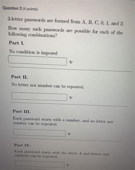 Solved Question 3 4 Points 3 Letter Passwords Are Formed