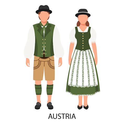 Premium Vector | A couple of a man and a woman in austrian folk ...