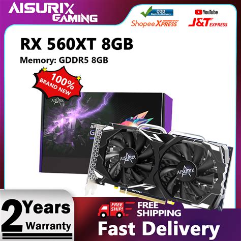 AISURIX RX 560XT 8GB 100 Graphics Card RX580 Gaming GDDR5 Computer GPU