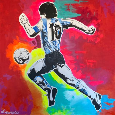 Maradona Sports Painting Pop Art Soccer Drawing