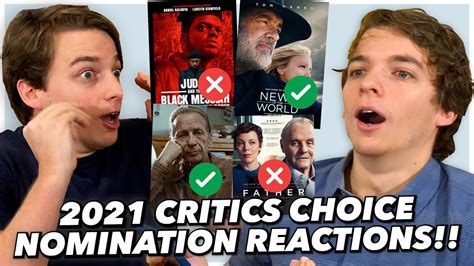 2021 Critics Choice Award Nominations Reaction Youtube