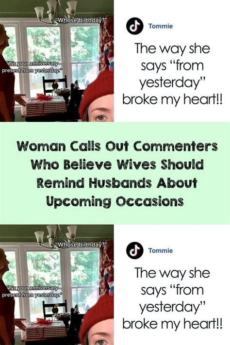 Woman Calls Out Commenters Who Believe Wives Should Remind Husbands