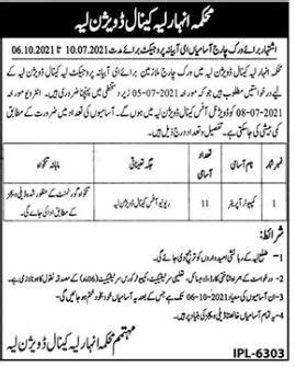 Canal Division Irrigation Department Layyah Jobs Job