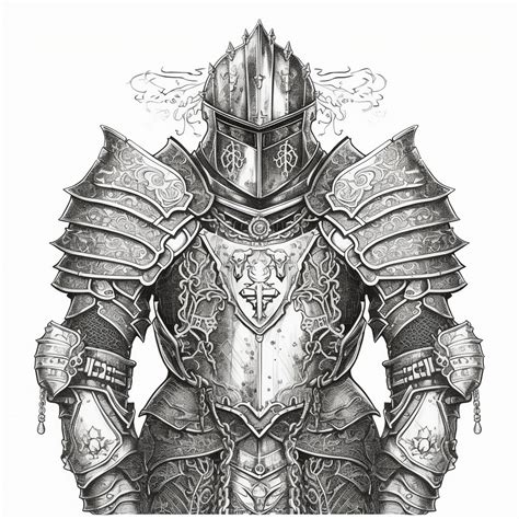 A drawing of a knight in armor with a shield and shield. | Premium AI-generated image