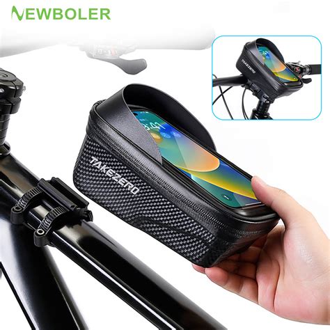 NEWBOLER Quick Release Bike Bag Touch Screen Waterproof Frame Front