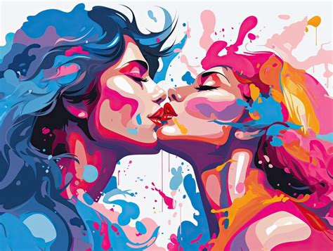 Premium Ai Image Couple Kissing Vector Illustration