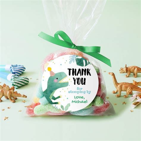 Dinosaur Thank You Tag Dinosaur Birthday Favor Gift Tag Dino Etsy