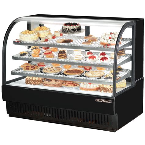 True Tcgr Black Curved Glass Refrigerated Bakery Display Case