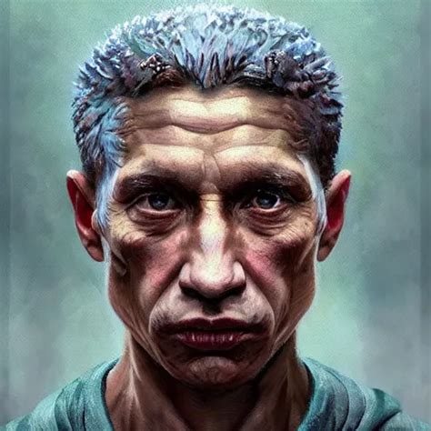 Intricate Five Star Sprite Facial Portrait By Pablo Stable