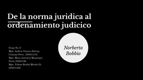 De La Norma Juridica Al Ordenamiento Juridico Norberto Bobbio By