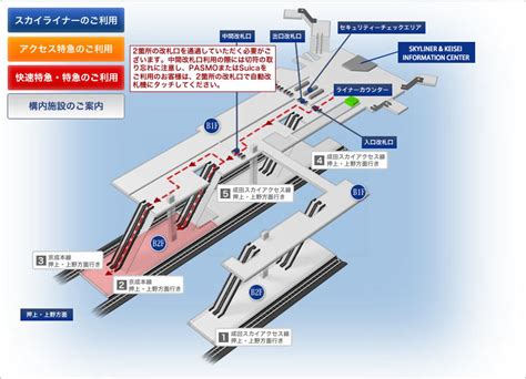 成田空港駅／駅構内マップ 成田空港アクセスガイド スカイライナー／成田空港アクセス 京成電鉄