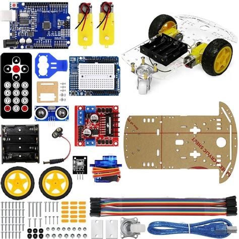 Smart Robot Car 2wd Chassis Kit With Ultrasonic Module R3 Board B0b8w7w24d Ibots