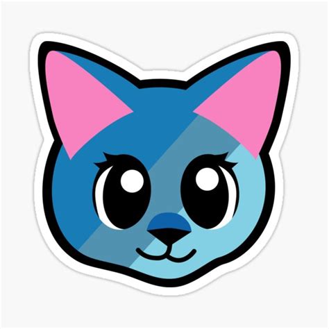 Adorable Blue Cat Sticker For Sale By Through Life Redbubble