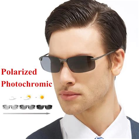 New Men Polarized Photochromic Transition Sunglasses Night Driving Sun ...