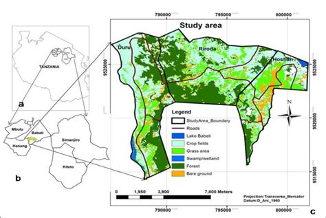 (a) Map of Tanzania showing location of Manyara region 1 , (b) Map of... | Download Scientific ...