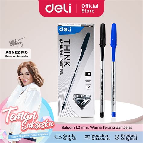 Jual Deli Ballpoint Pen Pulpen Bolpoin 1 0 Mm Penulisan Halus EQ3