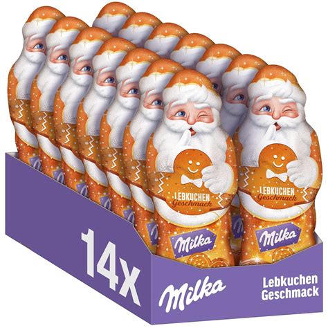 Milka Weihnachtsmann Lebkuchen Geschmack 14 X 100g Alpenmilch