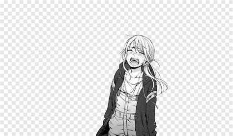 Anime Crying Manga Female Crying Girl Black Hair Manga Png Pngegg