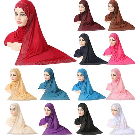 One Piece Muslim Women Scarf Hijab Headscarf Head Wrap Long Tail