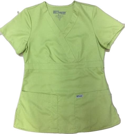 Amazon Grey S Anatomy Jr Fit Pocket Mock Wrap Top Kiwi Xs