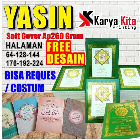 Jual Yasin Tahlil Custom Lengkap Cetak Yasin Buku Yasin Lengkap