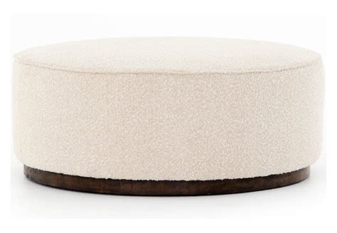 The Sheryl Large Round Ottoman In Cream Boucle Marco Polo Imports