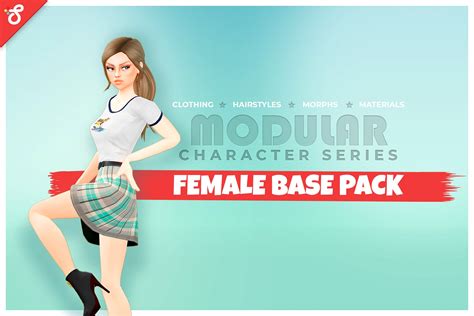 Modular Character Stylized Female Base Pack 3d Model