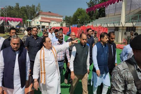 Jp Nadda Inspects Venue Of Pm S Rally At Bilaspur In Himachal