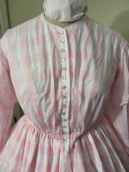 1850s Reproduction Sheer Pink Day Dress