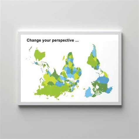 Upside Down World Map Poster, High Definition Premium Matte Vertical ...