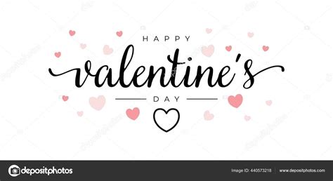 Happy Valentines Day Typographic Lettering Isolated On White Background