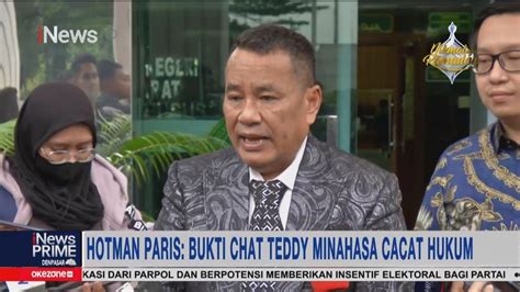 Hotman Paris Bukti Chat Teddy Minahasa Cacat Hukum Part Inewsprime