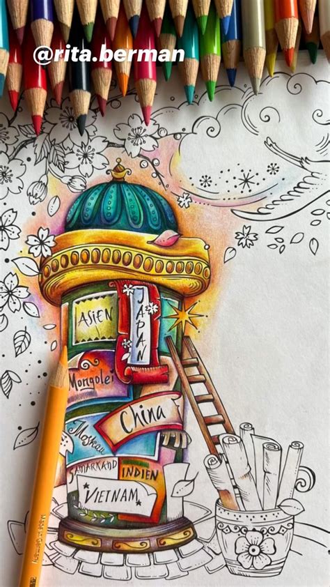 Rita Berman Meine Reise Durch Asien Coloring Book By Rita Berman