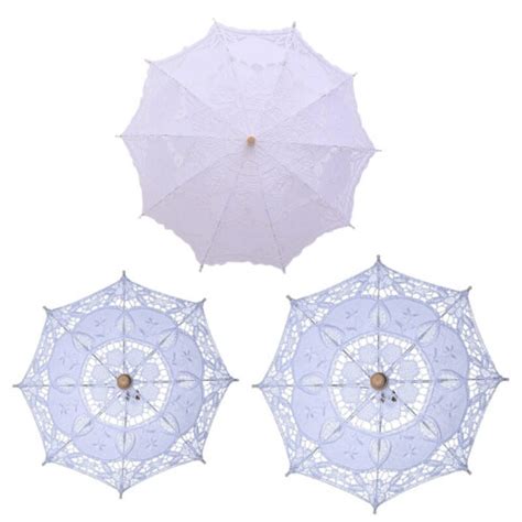 Womens Manual Opening Wedding Bridal Parasol Umbrella Hollow Out