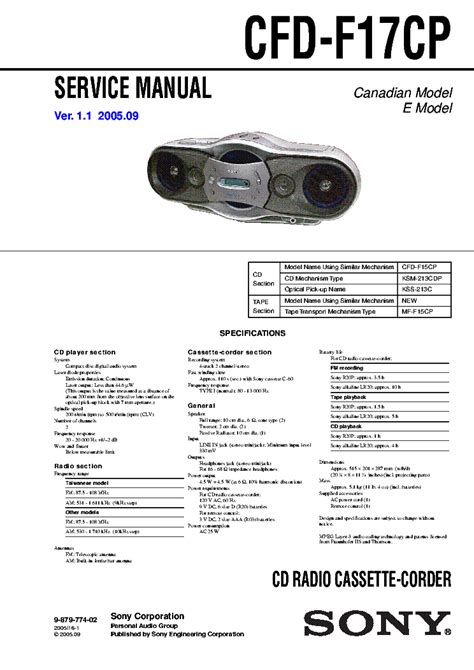 Sony Cfd F17cp Ver11 Service Manual Download Schematics Eeprom Repair Info For Electronics