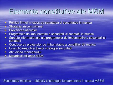 Ppt Sistemul De Management Al Securitatii Si Sanatatii In Munca