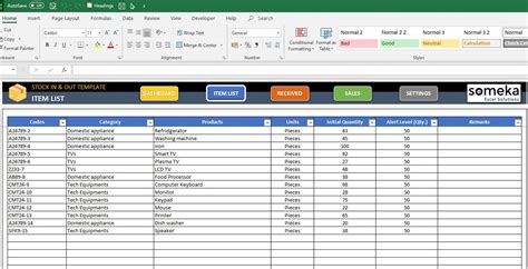 Voorraad En Inventaristracker Excel Sjabloon Voorraadbeheer Werkblad