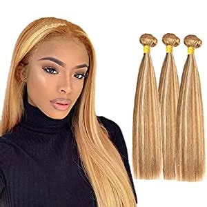 Amazon Highlight Straight Human Hair Bundles P Honey Blonde