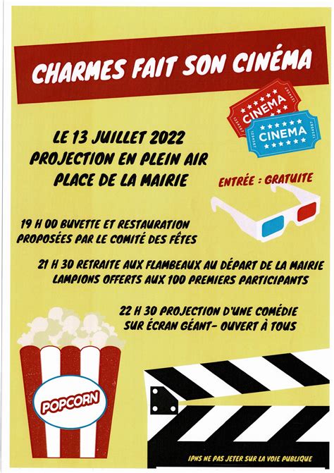 Charmes Fait Son Cin Ma Projection Plein Air Commune De Charmes