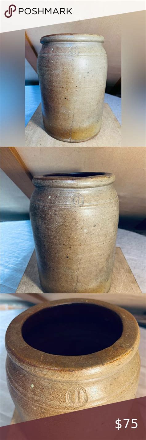 Antique 1 Gallon Salt Glazed Stoneware Crock Jug Stoneware Crock