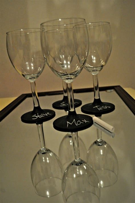 Items Similar To Chalkboard Label Wine Glass Set Of 4 On Etsy