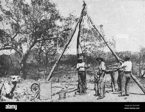 Foto Vintage Circa 1900 Mostrando Buscadores De Oro Usando Una Barra